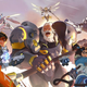 Key art for Overwatch 2 shows Tracer and others charging into battle.